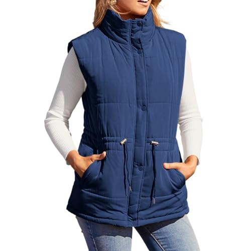 ORANDESIGNE Damen Weste mit Stehkragen Westen Steppweste Leicht Ärmellos Jacke mit Taschen Daunenweste Winter Warm Outdoor Puffer Jacke A Dunkelblau L ORANDESIGNE Damen Weste mit Stehkragen Westen Steppweste Leicht Ärmellos Jacke mit Taschen Daunenweste Winter Warm Outdoor Puffer Jacke A Dunkelblau L von ORANDESIGNE