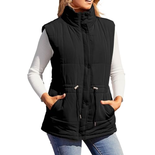 ORANDESIGNE Damen Weste mit Stehkragen Westen Steppweste Leicht Ärmellos Jacke mit Taschen Daunenweste Winter Warm Outdoor Puffer Jacke A Schwarz XL ORANDESIGNE Damen Weste mit Stehkragen Westen Steppweste Leicht Ärmellos Jacke mit Taschen Daunenweste Winter Warm Outdoor Puffer Jacke A Schwarz XL von ORANDESIGNE