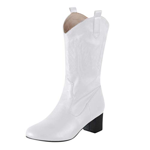 ORANDESIGNE Damen Westernstiefel Halbhohe Cowboy Stiefel Damen Stiefeletten mit Blockabsatz Ankle Boots Biker Boots Cowgirl Spitz Zehen Halbhohe Stiefel Weiß 40 EU ORANDESIGNE Damen Westernstiefel Halbhohe Cowboy Stiefel Damen Stiefeletten mit Blockabsatz Ankle Boots Biker Boots Cowgirl Spitz Zehen Halbhohe Stiefel Weiß 40 EU von ORANDESIGNE
