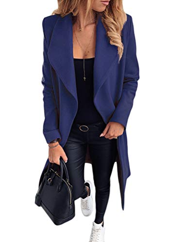 ORANDESIGNE Damen Winter Mantel Blazer Wollmantel Slim Fit Business Frauenmantel Herbst Winter Trenchcoat Lang Warme GroßE GrößEn üBergangsjacke Marine 42 ORANDESIGNE Damen Winter Mantel Blazer Wollmantel Slim Fit Business Frauenmantel Herbst Winter Trenchcoat Lang Warme GroßE GrößEn üBergangsjacke Marine 42 von ORANDESIGNE