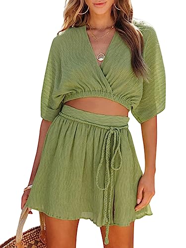 ORANDESIGNE Damen Zweiteiler Rock Und Oberteil Elegant Sommer Outfits 2 Teiler Festlich Modisches Freizeitanzug Lässig Hosenanzug Festlich Anzug Set Röcke Bekleidung Skirt Suit Grün M ORANDESIGNE Damen Zweiteiler Rock Und Oberteil Elegant Sommer Outfits 2 Teiler Festlich Modisches Freizeitanzug Lässig Hosenanzug Festlich Anzug Set Röcke Bekleidung Skirt Suit Grün M von ORANDESIGNE