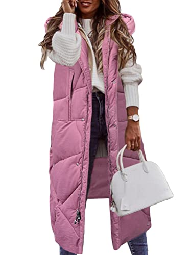 ORANDESIGNE Daunenweste Damen Lang Daunenjacke Winterjacke Kapuzenjacke Steppjacke Winter Warm Weste Übergangsjacke Gesteppte Weste Slim Reißverschluss Wintermantel B Rosa M ORANDESIGNE Daunenweste Damen Lang Daunenjacke Winterjacke Kapuzenjacke Steppjacke Winter Warm Weste Übergangsjacke Gesteppte Weste Slim Reißverschluss Wintermantel B Rosa M von ORANDESIGNE