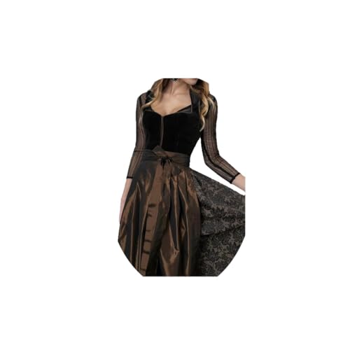 ORANDESIGNE Dirndl Damen Dirndlkleid Knielang Midi Trachtenrock Oktoberfest Outfit Grosse Grössen J Schwarz M von ORANDESIGNE