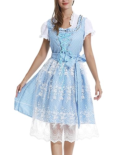 ORANDESIGNE Dirndl Damen midi Trachtenkleid Damen Trachtenrock Trachtenmode Kleid Dirndlbluse für Oktoberfest J Blau XXL ORANDESIGNE Dirndl Damen midi Trachtenkleid Damen Trachtenrock Trachtenmode Kleid Dirndlbluse für Oktoberfest J Blau XXL von ORANDESIGNE