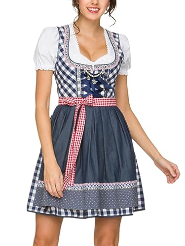 ORANDESIGNE Dirndl Damen midi Trachtenkleid Damen Trachtenrock Trachtenmode Kleid Dirndlbluse für Oktoberfest K Dunkelblau M ORANDESIGNE Dirndl Damen midi Trachtenkleid Damen Trachtenrock Trachtenmode Kleid Dirndlbluse für Oktoberfest K Dunkelblau M von ORANDESIGNE