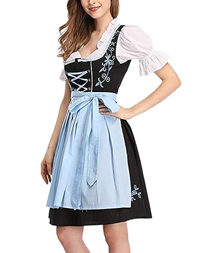 ORANDESIGNE Dirndl Damen midi Trachtenkleid Damen Trachtenrock Trachtenmode Kleid Dirndlbluse für Oktoberfest M Hellblau XXL ORANDESIGNE Dirndl Damen midi Trachtenkleid Damen Trachtenrock Trachtenmode Kleid Dirndlbluse für Oktoberfest M Hellblau XXL von ORANDESIGNE