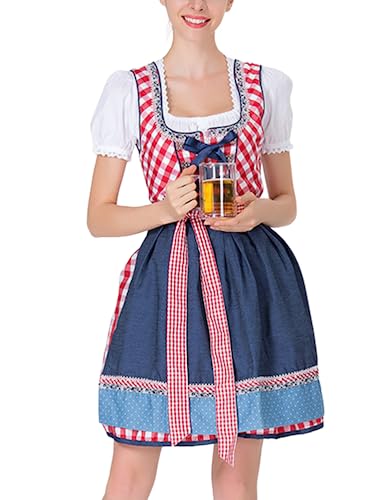 ORANDESIGNE Dirndl Damen midi Trachtenkleid Damen Trachtenrock Trachtenmode Kleid Dirndlbluse für Oktoberfest Rosa H Blau XS ORANDESIGNE Dirndl Damen midi Trachtenkleid Damen Trachtenrock Trachtenmode Kleid Dirndlbluse für Oktoberfest Rosa H Blau XS von ORANDESIGNE