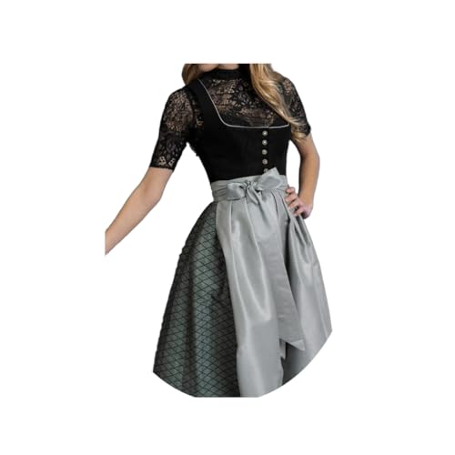 ORANDESIGNE Dirndl für Damen Tracht Dirndl Kleid Midi Trachtenmode Dirndelkleider für Oktoberfest Besondere Anlässe O Schwarz 3XL von ORANDESIGNE
