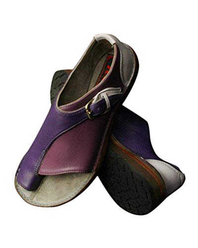 ORANDESIGNE Frauen Bequeme Plattform Sandale Schuhe Sommer Strand Reise Schuhe Violett 38 EU von ORANDESIGNE