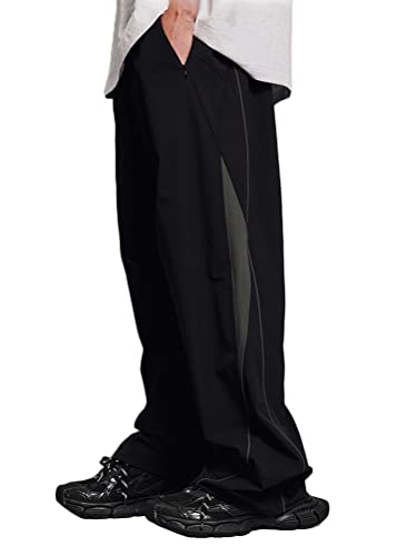 ORANDESIGNE Gothic Cargohose mit Taschen für Männer Frauen Mädchen Seitenschlitz Baggy Streetwear Y2K Hosen G Schwarz M von ORANDESIGNE