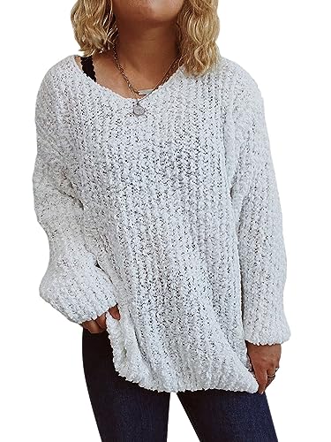 ORANDESIGNE Grobstrick Pullover Damen Warm Strickpullover Grobmaschig Winterpullover Elegant Chic Sweatshirt Casual Knitted Sweater Pulli Langarmshirt Oberteil Tunika Tops A Weiß L ORANDESIGNE Grobstrick Pullover Damen Warm Strickpullover Grobmaschig Winterpullover Elegant Chic Sweatshirt Casual Knitted Sweater Pulli Langarmshirt Oberteil Tunika Tops A Weiß L von ORANDESIGNE