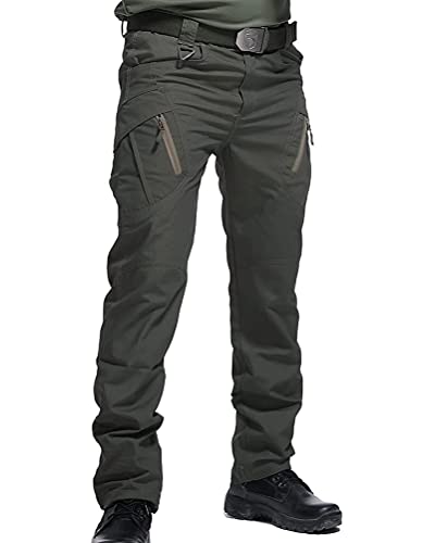 ORANDESIGNE Herren Cargohose Outdoor Militär Tactical Hose Männer Stretch Arbeitshose mit Multi Taschen C Grün M von ORANDESIGNE