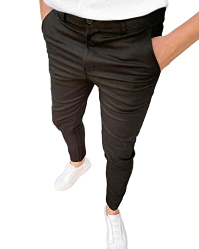 ORANDESIGNE Herren Chino Hose Klassische Basic Slim Fit Business Hosen Einfarbig Konisch Zulaufende Hosen Voller Freizeithose Stoffhose Anzughose B Schwarz L ORANDESIGNE Herren Chino Hose Klassische Basic Slim Fit Business Hosen Einfarbig Konisch Zulaufende Hosen Voller Freizeithose Stoffhose Anzughose B Schwarz L von ORANDESIGNE