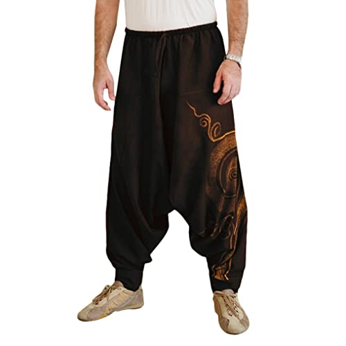 ORANDESIGNE Herren Haremshose Mode,Männer Aladinhose Pluderhose Yoga Goa Hosen Sarouel Baggy Freizeithose F Schwarz XXL ORANDESIGNE Herren Haremshose Mode,Männer Aladinhose Pluderhose Yoga Goa Hosen Sarouel Baggy Freizeithose F Schwarz XXL von ORANDESIGNE