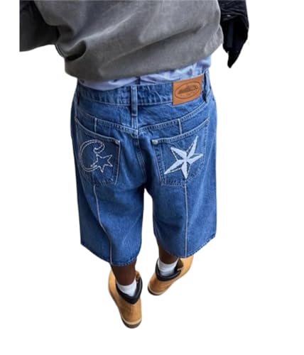 ORANDESIGNE Herren Hip Hop Denim Shorts Baggy Bermuda Shorts Vintage Drucken Denim Jeanshorts Straßentanz Hosen Skateboard Hose Cargoshorts Z4 Blau M ORANDESIGNE Herren Hip Hop Denim Shorts Baggy Bermuda Shorts Vintage Drucken Denim Jeanshorts Straßentanz Hosen Skateboard Hose Cargoshorts Z4 Blau M von ORANDESIGNE