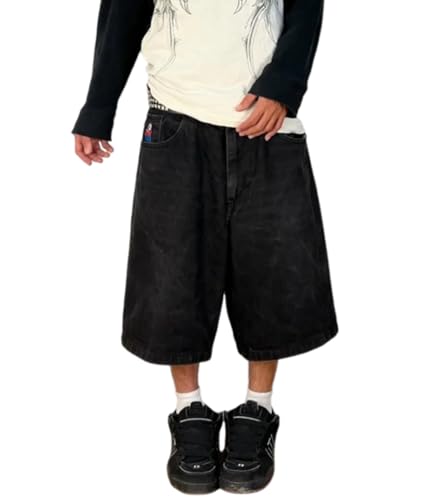 ORANDESIGNE Herren Hip Hop Denim Shorts Baggy Bermuda Shorts Vintage Drucken Denim Jeanshorts Straßentanz Hosen Skateboard Hose Cargoshorts Z5 Schwarz S ORANDESIGNE Herren Hip Hop Denim Shorts Baggy Bermuda Shorts Vintage Drucken Denim Jeanshorts Straßentanz Hosen Skateboard Hose Cargoshorts Z5 Schwarz S von ORANDESIGNE