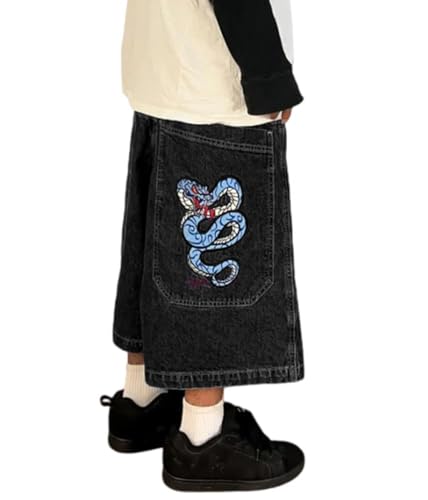 ORANDESIGNE Herren Hip Hop Denim Shorts Baggy Bermuda Shorts Vintage Drucken Denim Jeanshorts Straßentanz Hosen Skateboard Hose Cargoshorts Z8 Schwarz XXL ORANDESIGNE Herren Hip Hop Denim Shorts Baggy Bermuda Shorts Vintage Drucken Denim Jeanshorts Straßentanz Hosen Skateboard Hose Cargoshorts Z8 Schwarz XXL von ORANDESIGNE