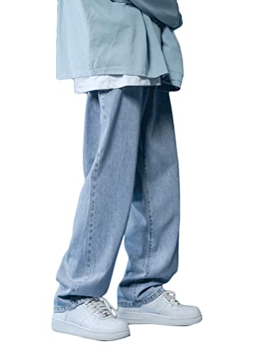 ORANDESIGNE Herren Jeans Regular Fit Straight Leg Basic Style Stretch Denim Hose Vintage Baggy Männer Blau Jeanshose Hip Hop Teenager Jungen Streetwear C Blau L ORANDESIGNE Herren Jeans Regular Fit Straight Leg Basic Style Stretch Denim Hose Vintage Baggy Männer Blau Jeanshose Hip Hop Teenager Jungen Streetwear C Blau L von ORANDESIGNE