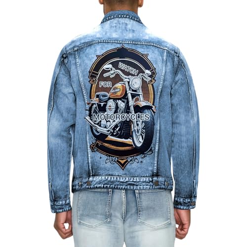 ORANDESIGNE Herren Jeansjacke Basic Jeans Jacke mit Stehkragen Übergangsjacke Bedruckte Freizeitjacke Sommerjacke Slim Fit C Hellblau XL ORANDESIGNE Herren Jeansjacke Basic Jeans Jacke mit Stehkragen Übergangsjacke Bedruckte Freizeitjacke Sommerjacke Slim Fit C Hellblau XL von ORANDESIGNE