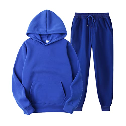 ORANDESIGNE Herren Jogginganzug Trainingsanzug Sportanzug 2 Piece Hoodie Sporthose Kapuzenpullover Jogginghose Sweat Suits Set A-blau M von ORANDESIGNE