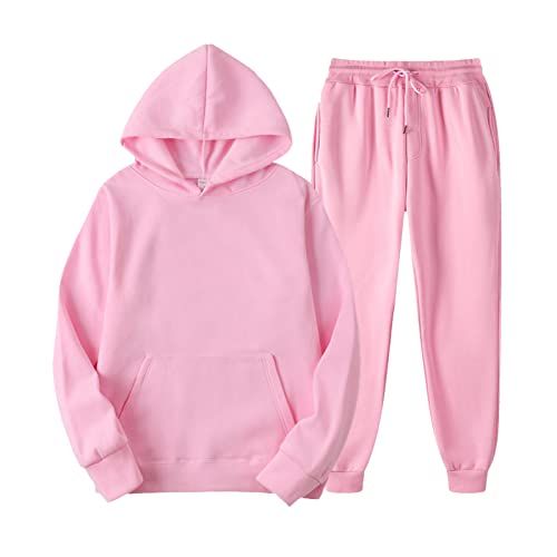 ORANDESIGNE Herren Jogginganzug Trainingsanzug Sportanzug 2 Piece Hoodie Sporthose Kapuzenpullover Jogginghose Sweat Suits Set A-rosa L von ORANDESIGNE