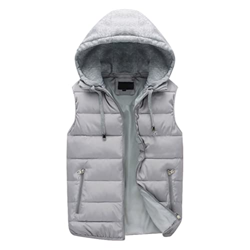 ORANDESIGNE Herren Leicht Steppweste Stehkragen Weste mit Reißverschluss Futter mit Tasche Bodywarmer Funktionsweste Outdoor Freizeit Sport Style Ärmellose Jacken A Grau M von ORANDESIGNE
