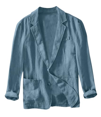ORANDESIGNE Herren Leinen Sakko Blazer Sommer Freizeit Anzugjacke Zwei Knopf Leichte Sportmäntel Slim Fit Leinen Jacke Leisure Blazer A Marine 3XL ORANDESIGNE Herren Leinen Sakko Blazer Sommer Freizeit Anzugjacke Zwei Knopf Leichte Sportmäntel Slim Fit Leinen Jacke Leisure Blazer A Marine 3XL von ORANDESIGNE