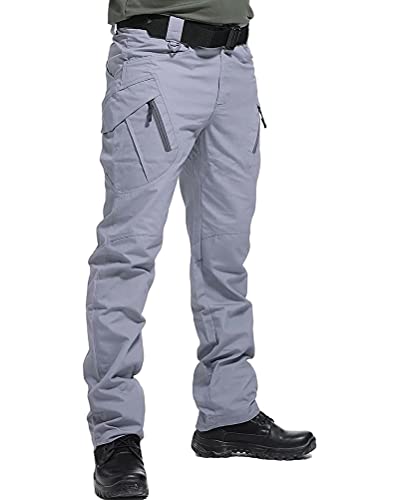 ORANDESIGNE Herren Militär Taktische Hosen Cargohose Outdoor Hose Männer Combat Hose mit Vielen Taschen Stretch Ranger Hose Arbeitshose für Jagd Wandern Camping C Grau 3XL von ORANDESIGNE