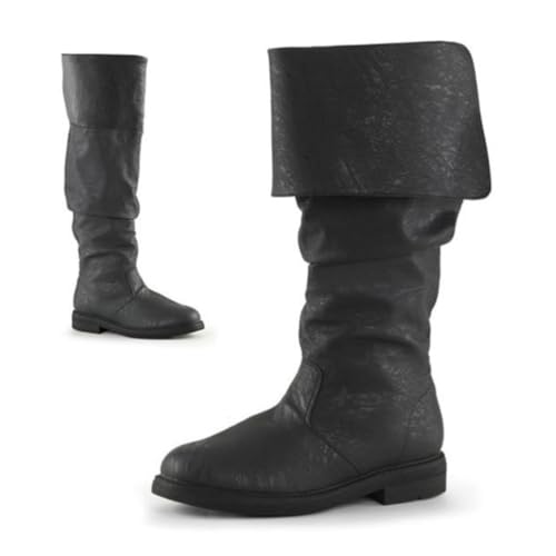 ORANDESIGNE Herren Mittelalter Schuhe Stiefel Piratenstiefel Für Halloween Und Motto-Partys C Schwarz 40 EU von ORANDESIGNE