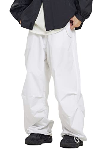 ORANDESIGNE Herren Parachute Pants Y2k Hosen Baggy Cargohose Fallschirmhose Teenager Y2K Weites Bein Track Pants Vintage Baggy Hosen für Jungen Streetwear Freizeithose Hip Hop Pants H Weiß XXL ORANDESIGNE Herren Parachute Pants Y2k Hosen Baggy Cargohose Fallschirmhose Teenager Y2K Weites Bein Track Pants Vintage Baggy Hosen für Jungen Streetwear Freizeithose Hip Hop Pants H Weiß XXL von ORANDESIGNE