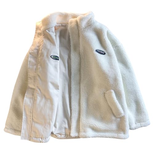 ORANDESIGNE Herren Patchwork Jacke Oberbekleidung Teddy Fleece Mit Stehkragen Winterjacke Sweatjacke Mit Reißverschluss B Beige L von ORANDESIGNE