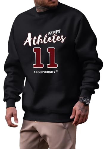 ORANDESIGNE Herren Sweatshirt Pullover Langarm Briefe Drucken Langarmshirt Pulli Ohne Kapuze Classic Basic Rundhals-Ausschnitt Sport Crew Neck Casual Pullover B Schwarz L ORANDESIGNE Herren Sweatshirt Pullover Langarm Briefe Drucken Langarmshirt Pulli Ohne Kapuze Classic Basic Rundhals-Ausschnitt Sport Crew Neck Casual Pullover B Schwarz L von ORANDESIGNE