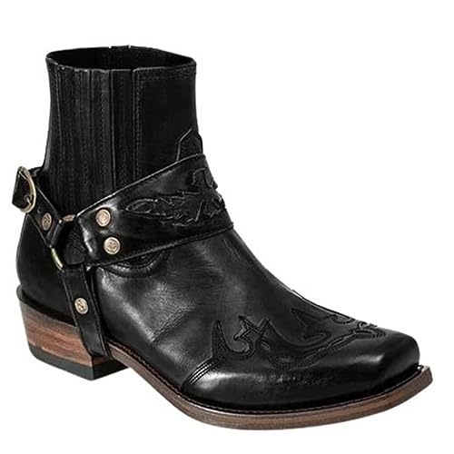 ORANDESIGNE Herren Western Cowboystiefel Vintage Motorradstiefel Winter Männer Leder Kurzschaft Stiefel Unisex Erwachsene Reiterstiefel Arbeitsstiefel F Schwarz 45 ORANDESIGNE Herren Western Cowboystiefel Vintage Motorradstiefel Winter Männer Leder Kurzschaft Stiefel Unisex Erwachsene Reiterstiefel Arbeitsstiefel F Schwarz 45 von ORANDESIGNE