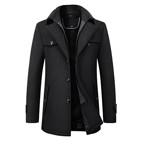 ORANDESIGNE Herren Wintermantel aus Hochwertiger Wollmischung Jacke Business Mittellang Warm Wollmantel mit Herausnehmbarem Schal Einsatz Freizeit Winterjacke Slim Fit A Schwarz XL ORANDESIGNE Herren Wintermantel aus Hochwertiger Wollmischung Jacke Business Mittellang Warm Wollmantel mit Herausnehmbarem Schal Einsatz Freizeit Winterjacke Slim Fit A Schwarz XL von ORANDESIGNE