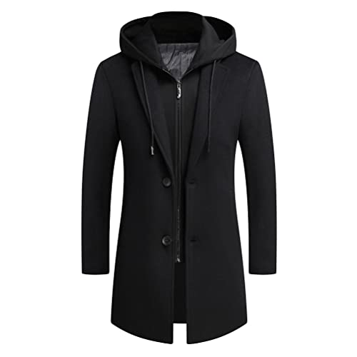 ORANDESIGNE Herren Wintermantel aus Hochwertiger Wollmischung Jacke Business Mittellang Warm Wollmantel mit Herausnehmbarem Schal Einsatz Freizeit Winterjacke Slim Fit C Schwarz L ORANDESIGNE Herren Wintermantel aus Hochwertiger Wollmischung Jacke Business Mittellang Warm Wollmantel mit Herausnehmbarem Schal Einsatz Freizeit Winterjacke Slim Fit C Schwarz L von ORANDESIGNE
