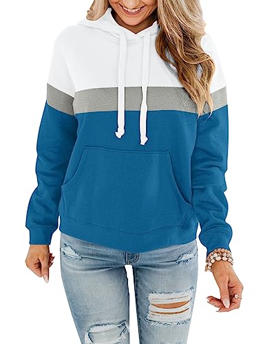 ORANDESIGNE Hoodie Damen Kapuzenpullover Teenager Mädchen Sweatshirt mit Kapuze Pullover Rundhals Slim Fit Freizeit Sport Langarmshirt Hoodies Training Pulli Streetwear Z1-Weiß-Blau S ORANDESIGNE Hoodie Damen Kapuzenpullover Teenager Mädchen Sweatshirt mit Kapuze Pullover Rundhals Slim Fit Freizeit Sport Langarmshirt Hoodies Training Pulli Streetwear Z1-Weiß-Blau S von ORANDESIGNE