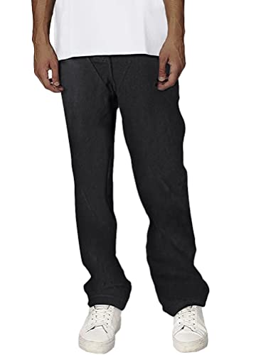 ORANDESIGNE Jeanshosen Herren Hose mit Weitem Bein Jeans Casual Relaxed Fit Jeanshose Denim Hosen Baggy Hip Hop Jeans Vintage Y2K Straight Leg Streetwear Herren Straight Basic Jeans A Schwarz XS von ORANDESIGNE