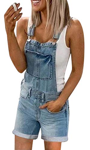 ORANDESIGNE Jeanslatzhose Damen Latzhose Jeans Lange Hose Denim Overall Jumpsuit Playsuit Jeans Vintage Loose Fit Hoseanzug Romper J Blau XS von ORANDESIGNE