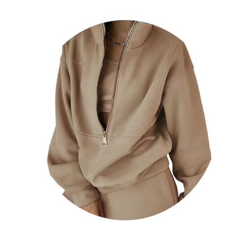 ORANDESIGNE Jogginganzug Damen Sportanzug Traingsanzug Jogginganzug Frauen 2 Teilig Freizeitanzug Kapuzenpullover Lange Ärmel Top + Lange Hose Sportswear 2 Stück Bekleidungsset Sport von ORANDESIGNE