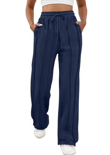 ORANDESIGNE Jogginghose Damen Sportlich Baggy Lang Locker Sporthose Loose Straight Hosen Casual Sweathose Weites Gerades Bein Bequeme Trainingshose Jogger Freizeithose Sweatpants Navy Blau XL ORANDESIGNE Jogginghose Damen Sportlich Baggy Lang Locker Sporthose Loose Straight Hosen Casual Sweathose Weites Gerades Bein Bequeme Trainingshose Jogger Freizeithose Sweatpants Navy Blau XL von ORANDESIGNE