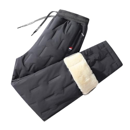 ORANDESIGNE Jogginghose Herren Freizeithose Warm Sweatpants Fleece Gefütterte Daunenhose Jogger Hosen Thermo Sporthose Winterhose Lässige Lose Trainingshose Winter mit Taschen A Grau 02 M von ORANDESIGNE