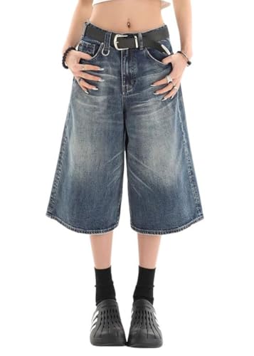 ORANDESIGNE Jorts Baggy Damen Kurze Jeans Unisex Herren Jeans Shorts Y2K Lockere Denim Bermuda-Shorts C Blau XL ORANDESIGNE Jorts Baggy Damen Kurze Jeans Unisex Herren Jeans Shorts Y2K Lockere Denim Bermuda-Shorts C Blau XL von ORANDESIGNE