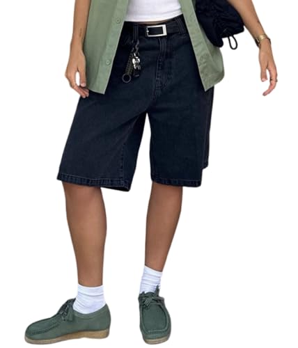 ORANDESIGNE Jorts Damen Kurze Denim Hose Sommer Bermuda Shorts Hohe Taille Loose Fit Casual Harajuku Jeans O Dunkelgrau XXL ORANDESIGNE Jorts Damen Kurze Denim Hose Sommer Bermuda Shorts Hohe Taille Loose Fit Casual Harajuku Jeans O Dunkelgrau XXL von ORANDESIGNE
