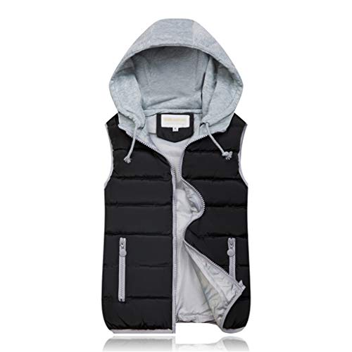 ORANDESIGNE Kapuzenweste Damen Baumwoll Weste mit Kapuze Kordelzug Tasche Voller Reißverschluss ärmellos Kurze Warme Weste Oversize Herbst Winter Schwarz M ORANDESIGNE Kapuzenweste Damen Baumwoll Weste mit Kapuze Kordelzug Tasche Voller Reißverschluss ärmellos Kurze Warme Weste Oversize Herbst Winter Schwarz M von ORANDESIGNE
