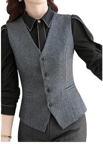 ORANDESIGNE Kostümwesten für Damen Anzugweste V-Ausschnitt Business Freizeit Weste Vintage Weste Tank Top Slim Fit Tops Blazers Weste mit Knöpfe Kellnerweste Anzugweste E Grau S ORANDESIGNE Kostümwesten für Damen Anzugweste V-Ausschnitt Business Freizeit Weste Vintage Weste Tank Top Slim Fit Tops Blazers Weste mit Knöpfe Kellnerweste Anzugweste E Grau S von ORANDESIGNE