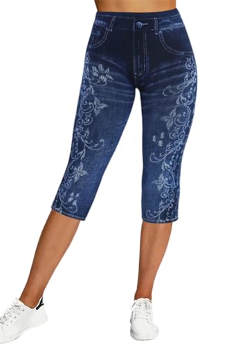 ORANDESIGNE Kurze Jeanshose Damen Capri Leggings Sommer Leggings Jeansoptik Caprihose Kurze Hosen Knielange Denim Leggings Hosen Jeggings Stretch Capri Jeans A Dunkelblau L ORANDESIGNE Kurze Jeanshose Damen Capri Leggings Sommer Leggings Jeansoptik Caprihose Kurze Hosen Knielange Denim Leggings Hosen Jeggings Stretch Capri Jeans A Dunkelblau L von ORANDESIGNE