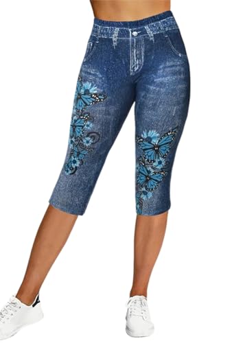 ORANDESIGNE Kurze Jeanshose Damen Capri Leggings Sommer Leggings Jeansoptik Caprihose Kurze Hosen Knielange Denim Leggings Hosen Jeggings Stretch Capri Jeans B Blau L ORANDESIGNE Kurze Jeanshose Damen Capri Leggings Sommer Leggings Jeansoptik Caprihose Kurze Hosen Knielange Denim Leggings Hosen Jeggings Stretch Capri Jeans B Blau L von ORANDESIGNE