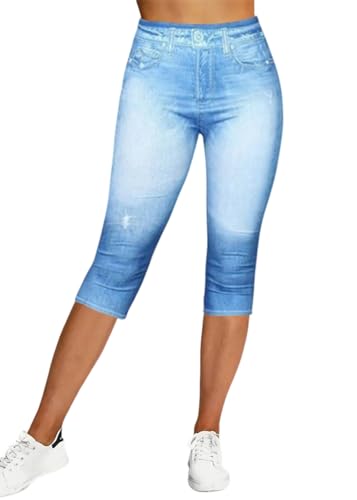 ORANDESIGNE Kurze Jeanshose Damen Capri Leggings Sommer Leggings Jeansoptik Caprihose Kurze Hosen Knielange Denim Leggings Hosen Jeggings Stretch Capri Jeans B Hellblau M ORANDESIGNE Kurze Jeanshose Damen Capri Leggings Sommer Leggings Jeansoptik Caprihose Kurze Hosen Knielange Denim Leggings Hosen Jeggings Stretch Capri Jeans B Hellblau M von ORANDESIGNE