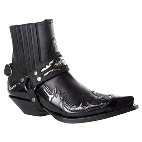 ORANDESIGNE Herren Western Cowboystiefel Vintage Motorradstiefel Winter Männer Leder Kurzschaft Stiefel Unisex Erwachsene Reiterstiefel Arbeitsstiefel G Schwarz 43 ORANDESIGNE Herren Western Cowboystiefel Vintage Motorradstiefel Winter Männer Leder Kurzschaft Stiefel Unisex Erwachsene Reiterstiefel Arbeitsstiefel G Schwarz 43 von ORANDESIGNE