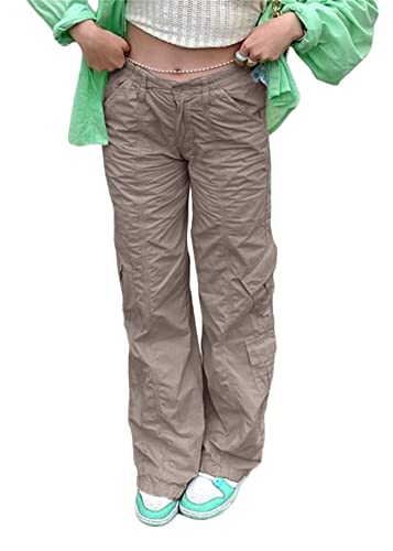ORANDESIGNE N Khaki Damen Cargohose Baggy Hohe Taille Gerade Breites Bein Baggy Denim Hosen Y2k Aesthetic Vintage Lang Freizeithose 90er E-Girl Streetwear M ORANDESIGNE N Khaki Damen Cargohose Baggy Hohe Taille Gerade Breites Bein Baggy Denim Hosen Y2k Aesthetic Vintage Lang Freizeithose 90er E-Girl Streetwear M von ORANDESIGNE